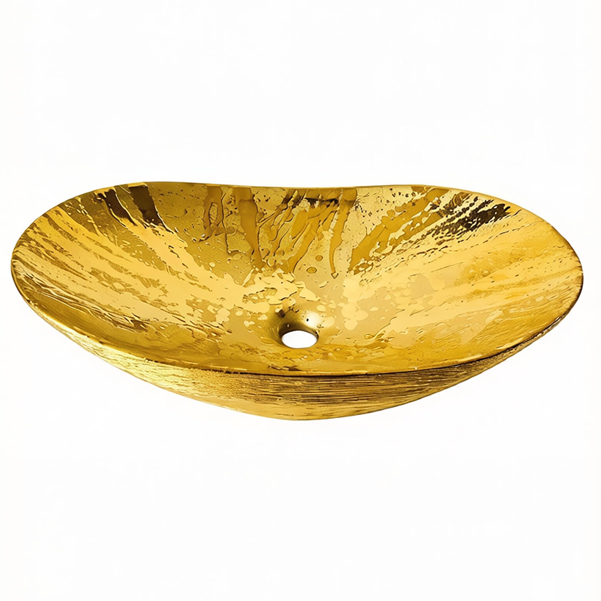 Céramique dorée HOPESTAR lavabo rond de 40 cm pour créer un havre de paix chez vous