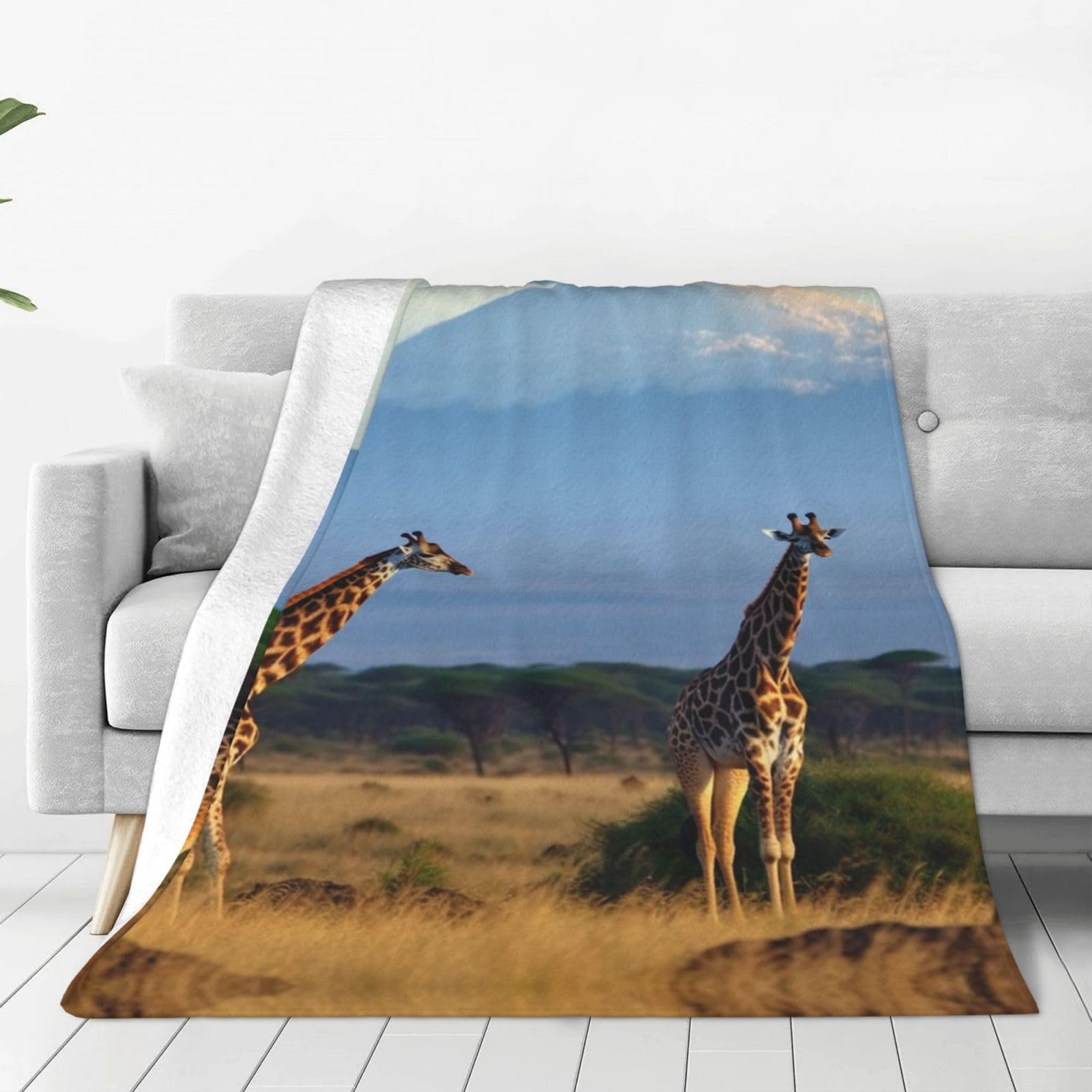 Plaid peluche girafe Kilimanjaro : couverture lit haut de gamme et durable
