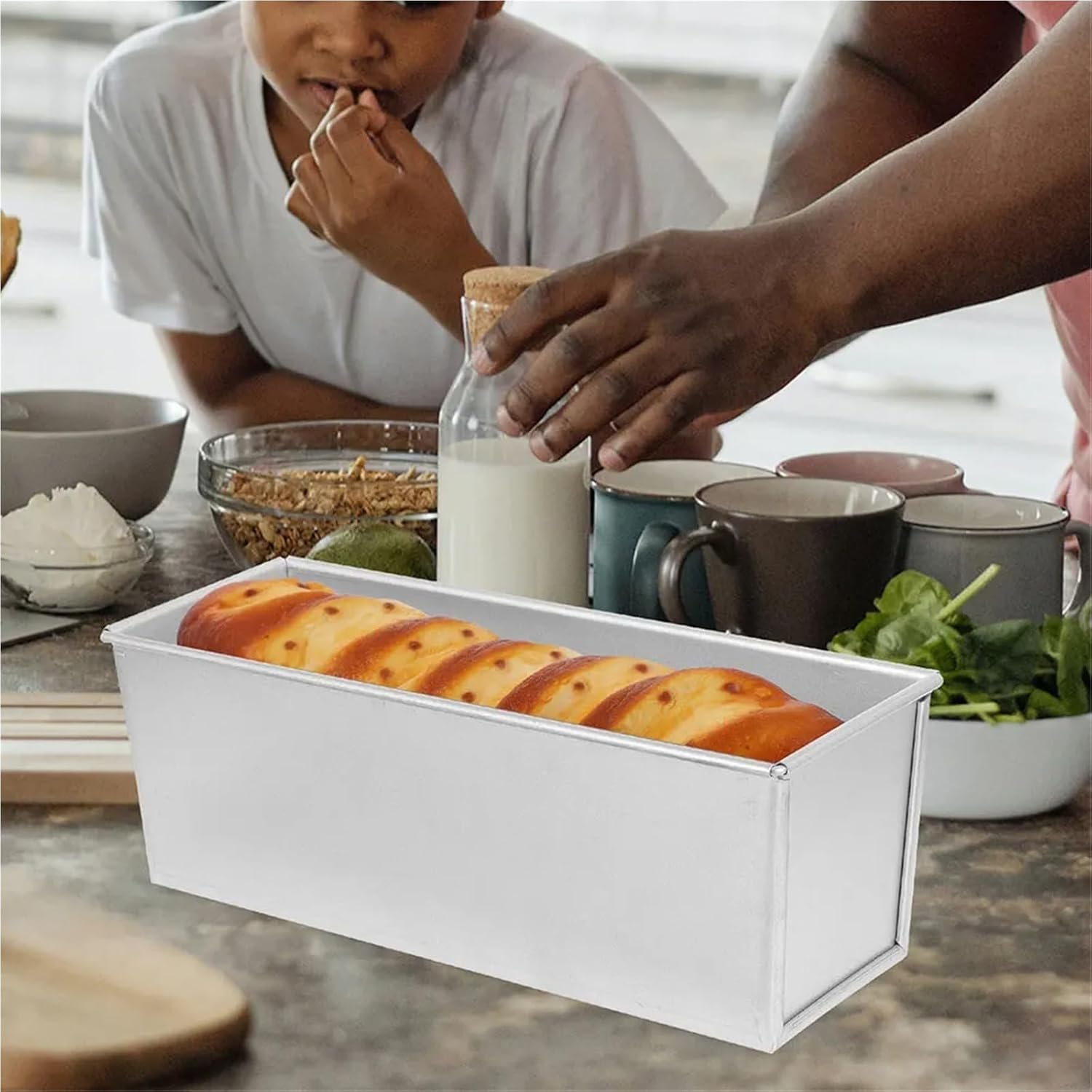 Loaf Baking Pan With Lid Non-Stick Aluminum Alloy Large Capacity Toast Pan For Home Kitchen And Bakery