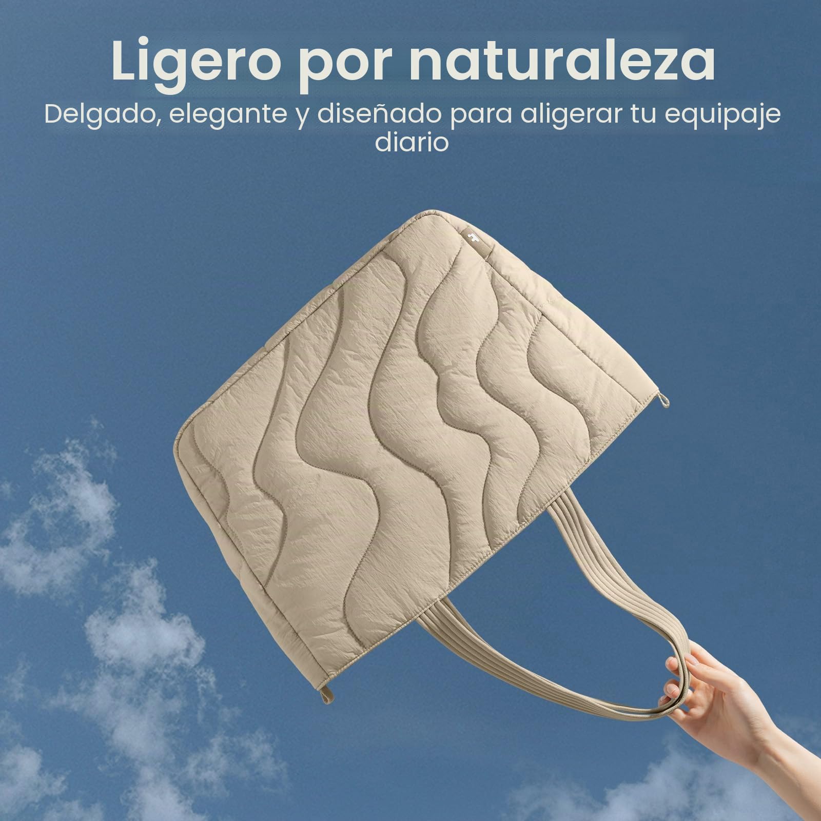 tomtoc Bolso Mujer Grande, 10L Puffer Tote Bag para MacBook 13-14 Pulgadas, Ligero de Hombro y de Mano, Bolsa con Portátil Ordenador para Universidad, Shoppers, Compras, Trabajo, Viajes y Uso Diario
