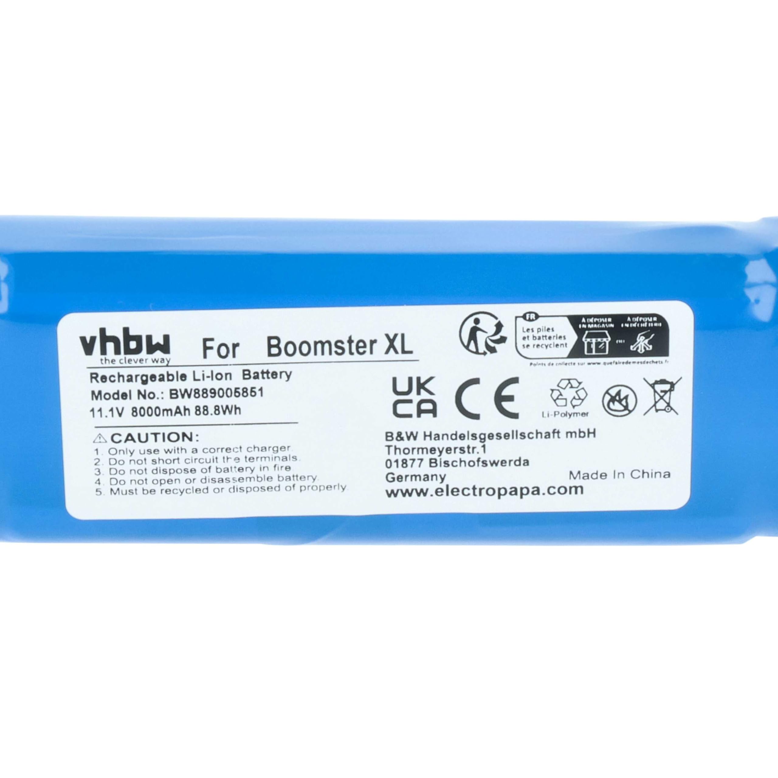 vhbw Akku kompatibel mit Teufel Boomster XL digital Radio (8000 mAh, 11,1 V, Li-Ion)