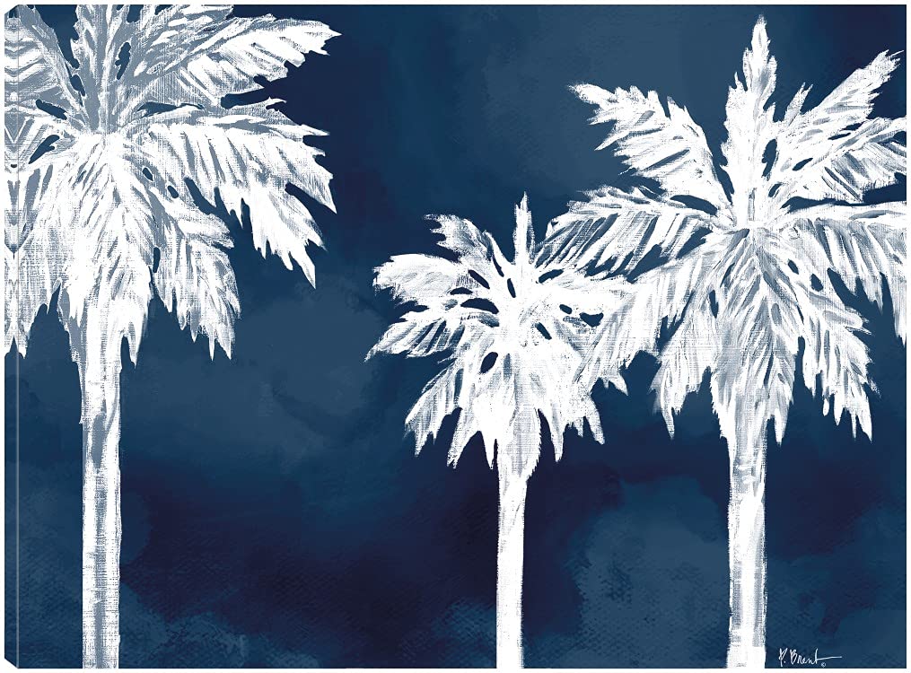 Fine Art Canvas Cyano Palms Horizontal Canvas Wall Decor by Artist Paul Brent for Living Room Bedroom Bathroom
