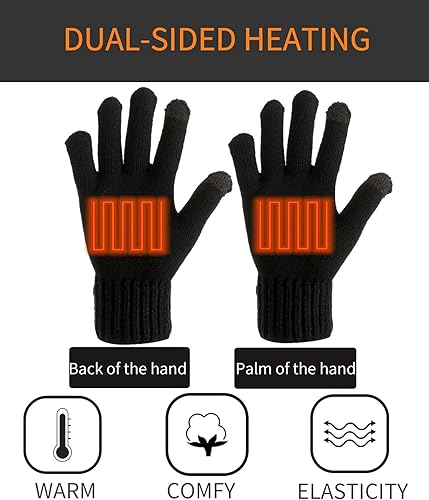 Miniatura 4 de Guantes eléctricos con calefacción USB de 5 V para hombres y mujeres, mantienen tus manos calientes con calentadores de manos de invierno, guantes