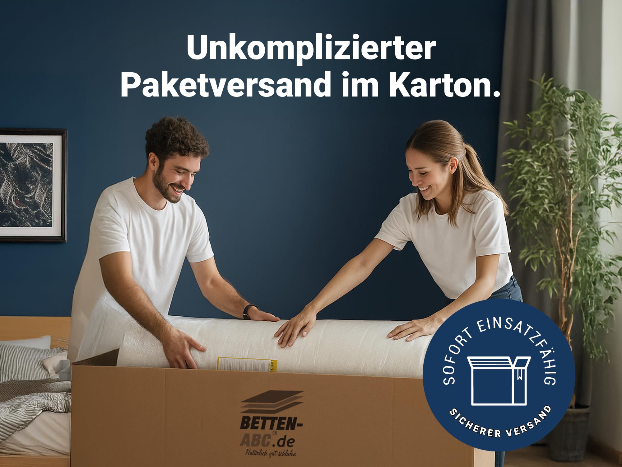 Betten-ABC Matratze 90x200 cm für Kinder & Jugendliche Oeko-TEX zertifiziert abnehmbarer waschbarer Polyester-Bezug
