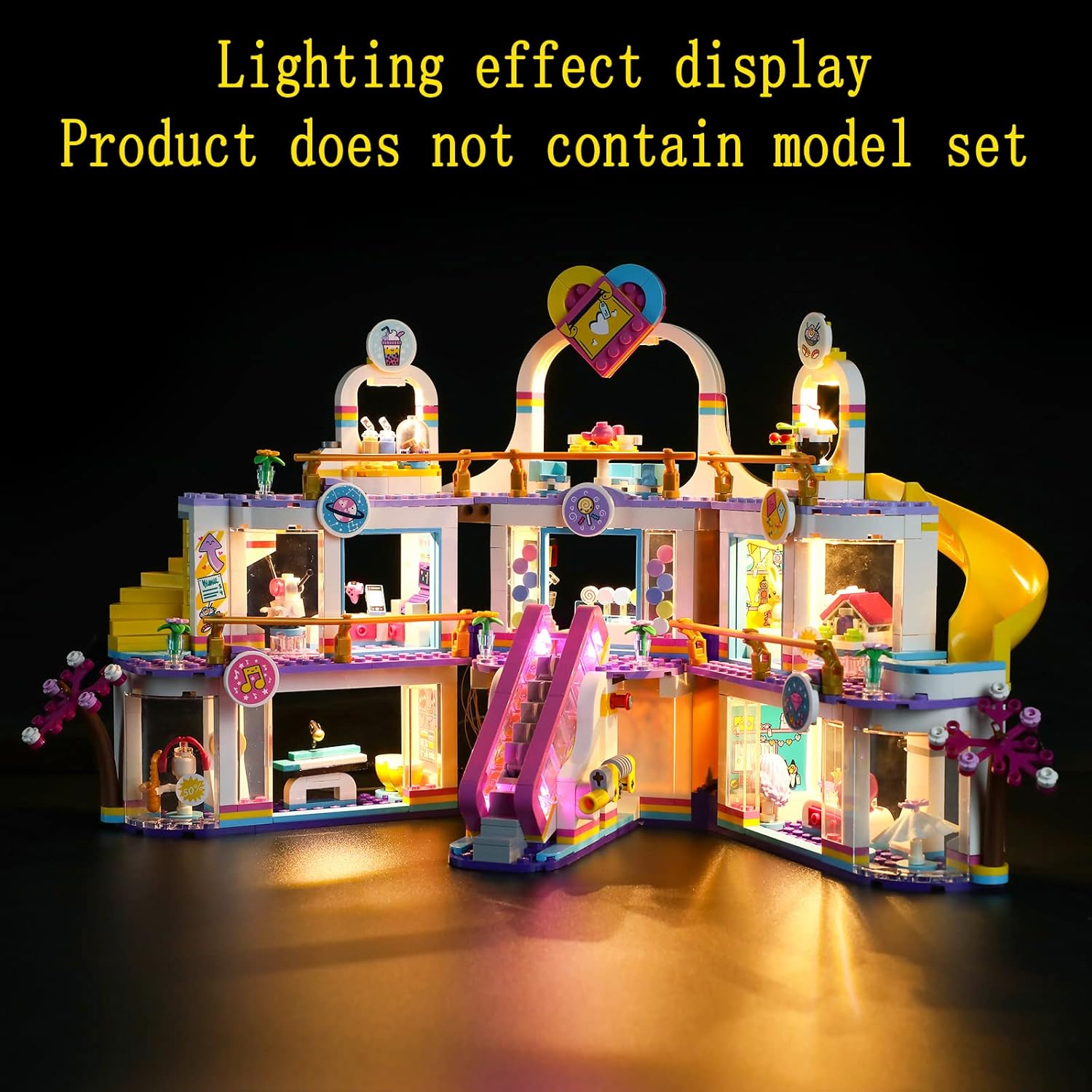 GEAMENT LED Light Kit Compatible with Lego Heartlake City Shopping Mall - Lighting Set for Friends 41450 Building Model (Model Set Not Included)