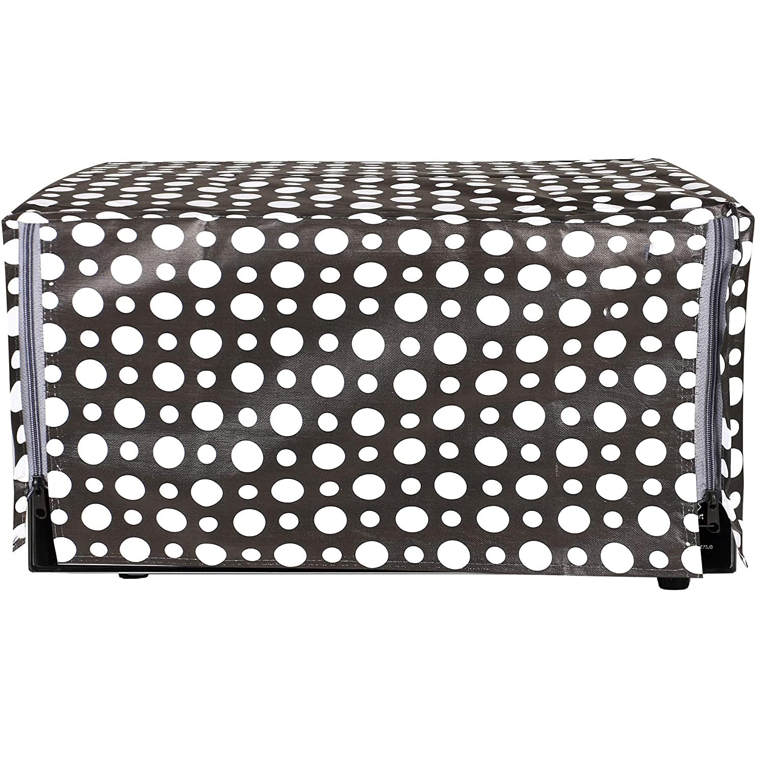 Urbane Home Dots Design PVC Microwave Oven Full Closure Cover for 20 Litre (Grey) 2