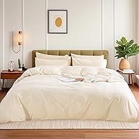 Vista 2 de NEXHOME PRO Funda de edredón Twin XL 100% algodón lavado, transpirable, duradera, texturizada, similar al lino, juego de ropa de cama para el hogar