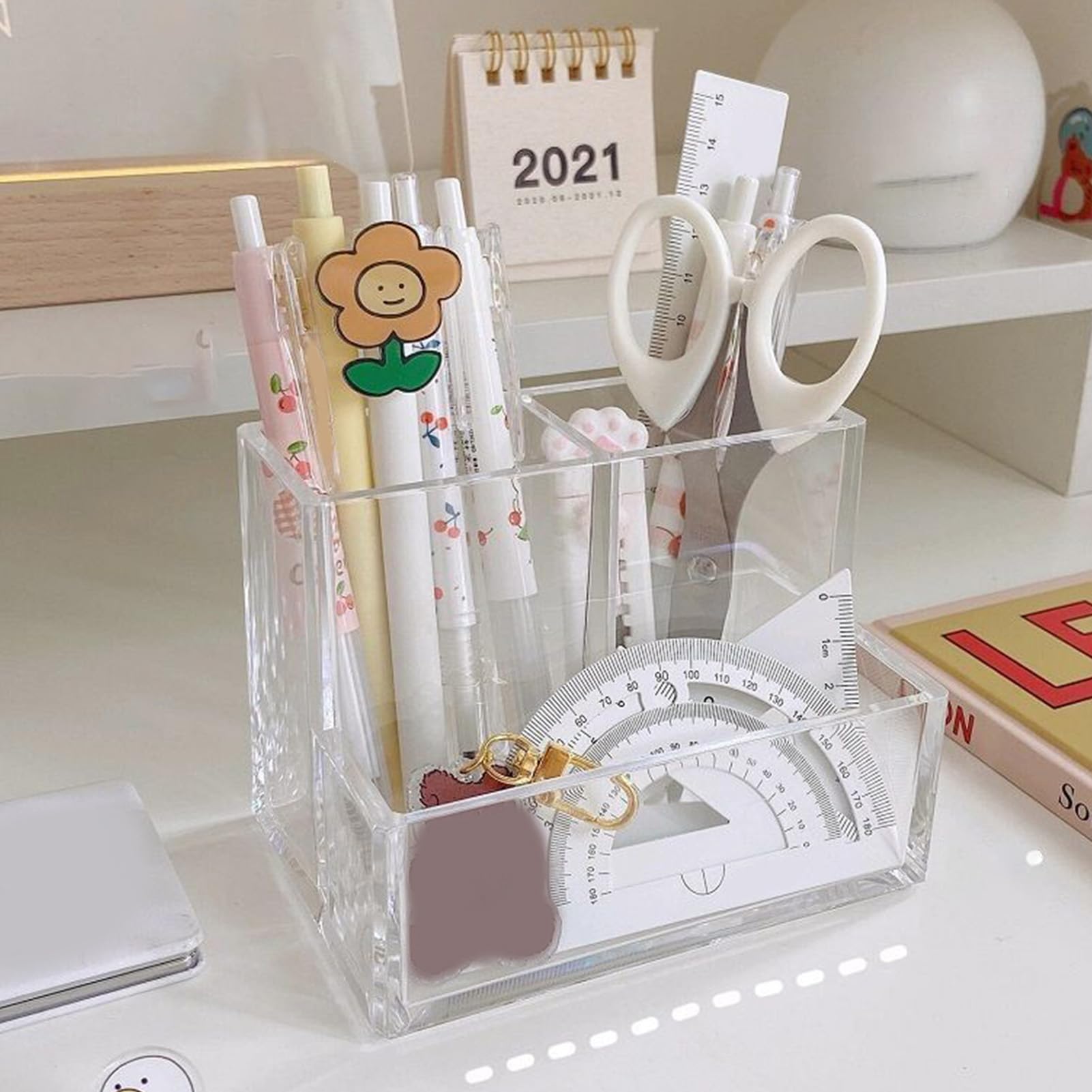 Porte-stylos Transparent Acrylique - 30 Emplacements, 26x10x18 Cm - Organisateur Bureau, école, Maison Pour Stylos, Crayons, Feutres