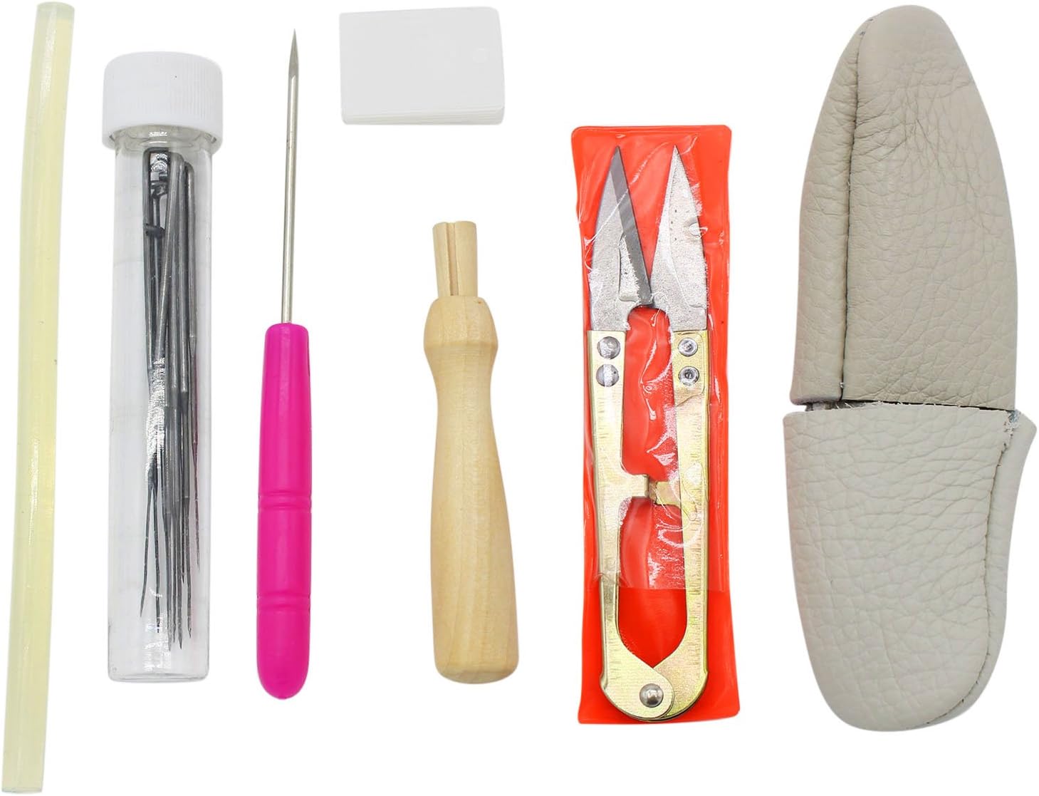 Needle Felting Craft Kit Set Wool Felt Tools with Foam Mat, Wooden Felting Handle ,9 Needles ,Scissors ,Awl, Finger Case (NEW VERSION)