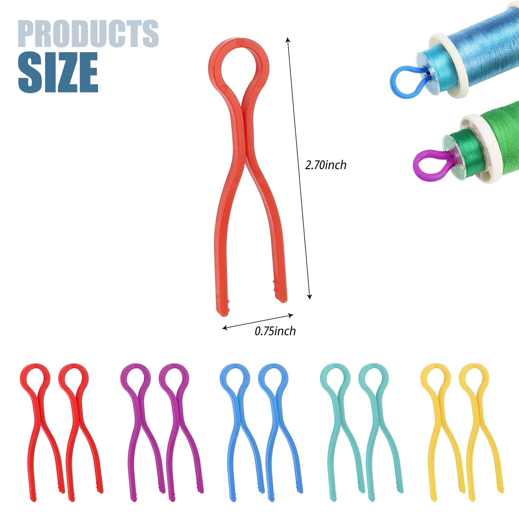 Lot de 30 supports de bobine en plastique - 5 couleurs - Pour machine à coudre et matelasser - Parfaits pour assortir les bobines de fils avec bobines (30)