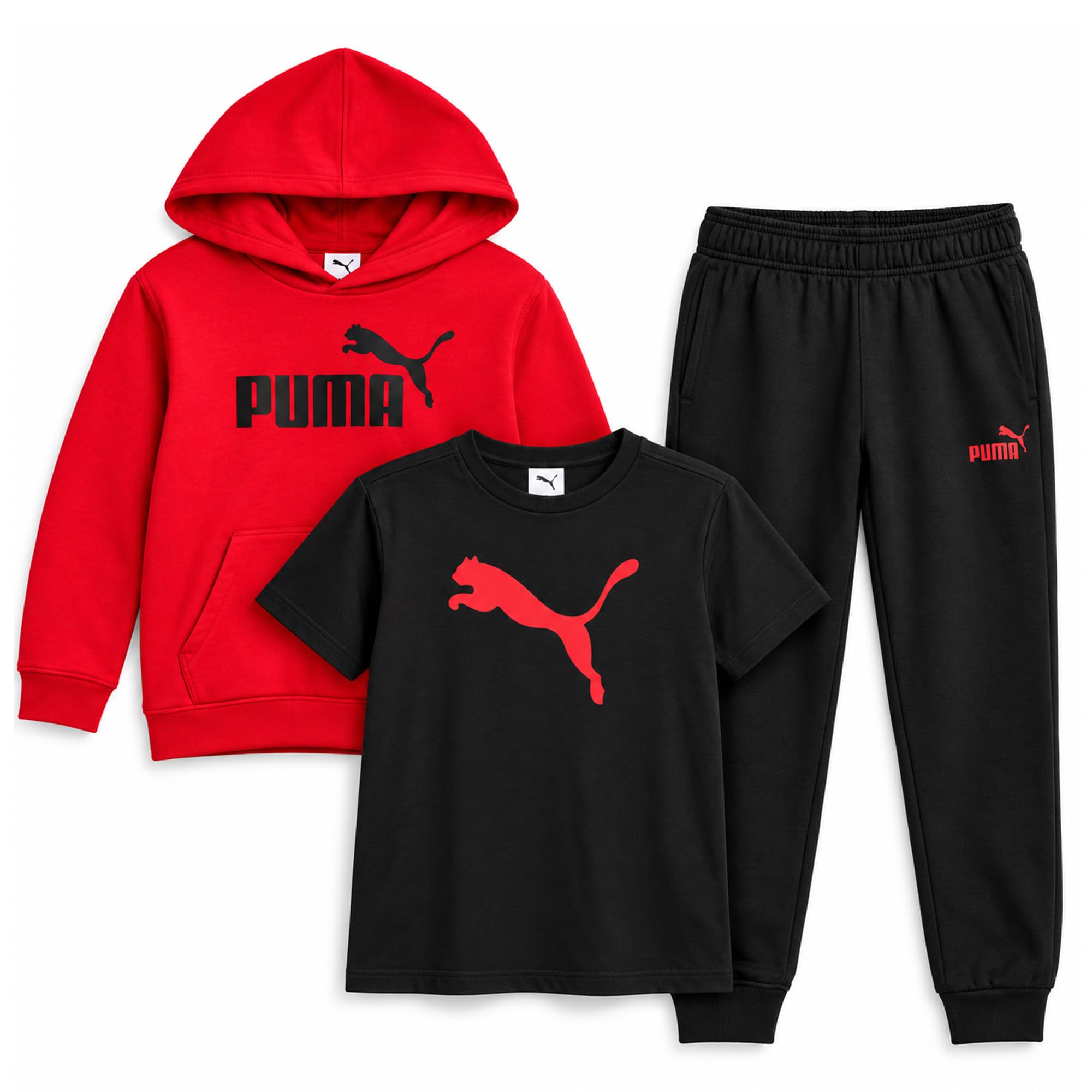 Boys 3 Piece Fleece Pullover Hoodie, T-Shirt & Jogger Set (Sizes 8-16)