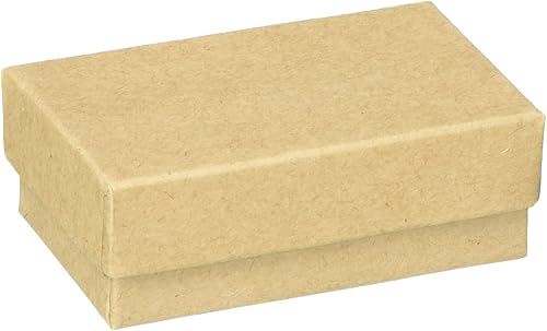 Beadaholique Kraft café de cartón Cajas de Joyería (100unidades), 2.5x 1.5x 1"