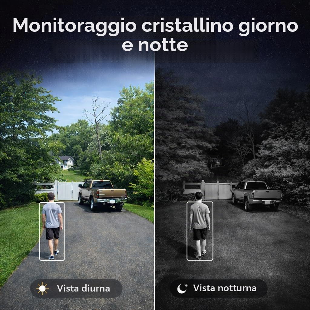 SUNBA Telecamera PTZ 4K da Esterno, Zoom Ottico 20X, PoE IP, AI Human Tracking, Auto Tracking, Audio Bidirezionale, Pan 360° Tilt 90°, Alimentazione PoE/DC, Visione Notturna, 0NVIF