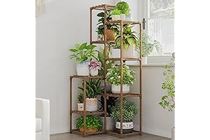 Bamworld Corner Stand: A Plant Haven for Lush Greenery