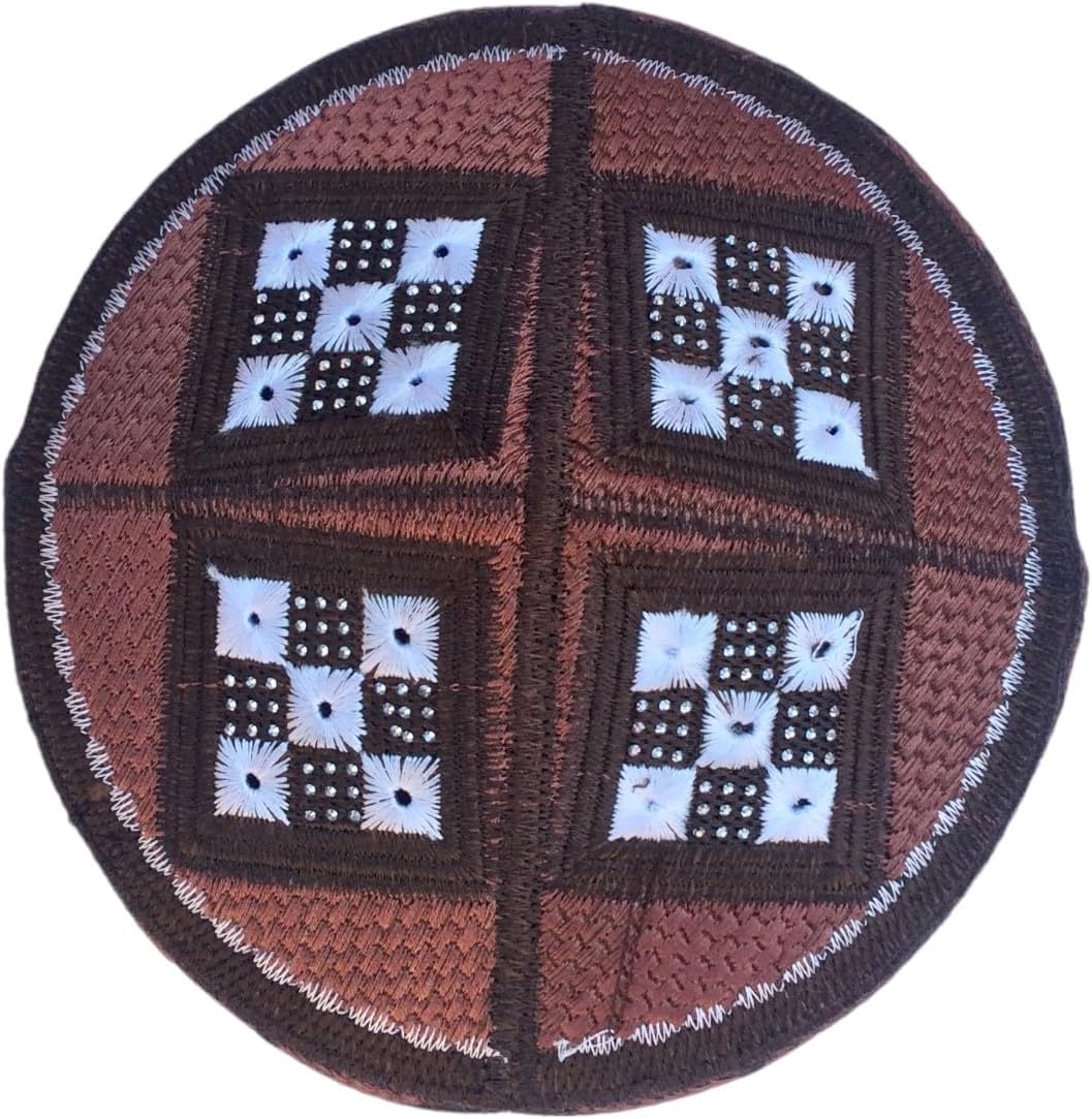 Unisex Kufi Men's Multicolor Koofi Handmade Stoned Caps Headwear Eid Kufis Namaz Hat Beanie