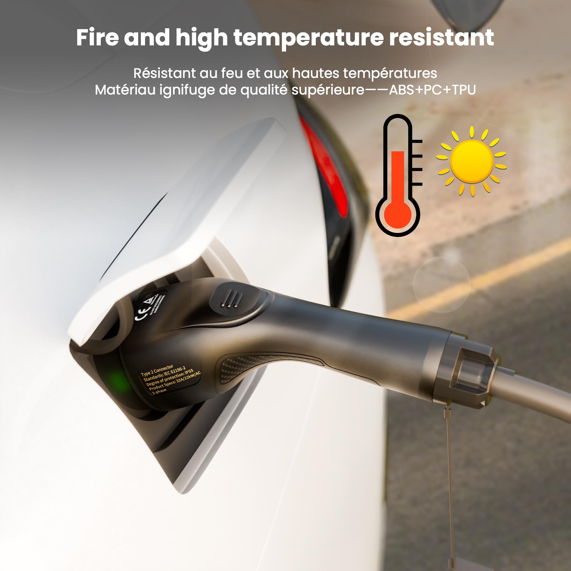Cavo di Ricarica Auto Elettrica Tipo 2 verso Tipo 2, IEC 62196-2, per Stazione di Ricarica AC e Veicoli Elettrici, Non Prolunga (16A, 4m)