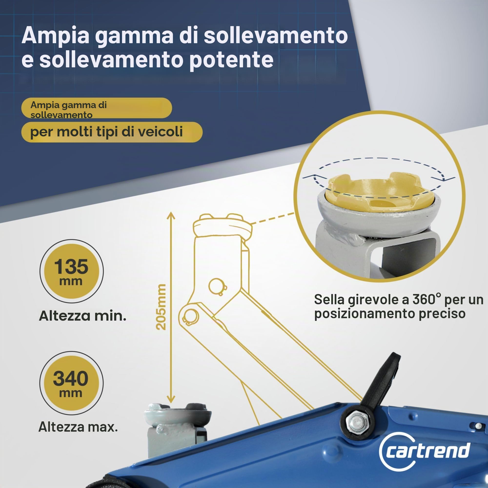 CARTREND 7740014 Martinetto idraulico idraulico Rosso