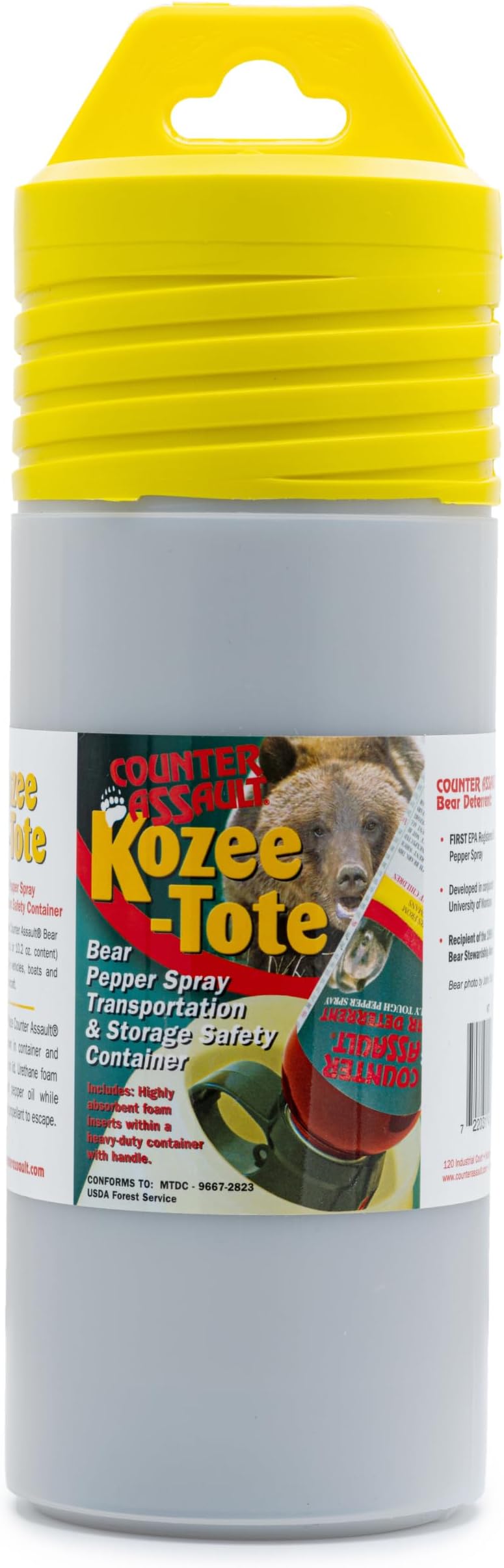 Kozee-Tote Bear Spray Carrier - Fits 8.1 oz & 10.2 oz Bear Deterrent Canisters - Made in the USA