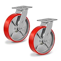 Vista 16 de Ruedas giratorias resistentes de 6 pulgadas, ruedas industriales de poliuretano, juego de 4 con capacidad de carga de 4800 libras