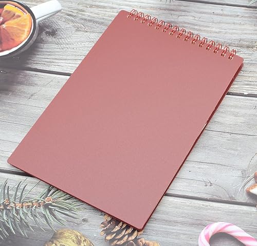 Miniatura 6 de Yansanido Cuaderno de espiral encuadernado superior, 3 unidades, 3 colores, tamaño A5, papel de cuadrícula de plástico grueso, 80 hojas (160