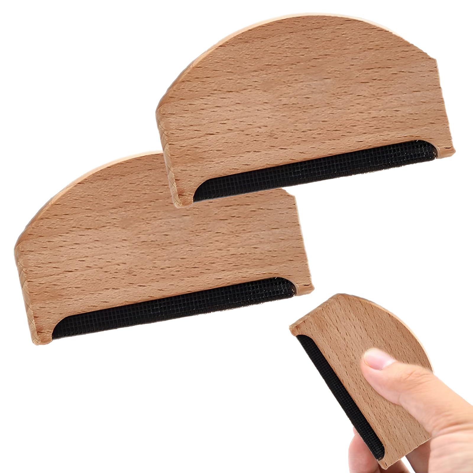 Terilamy Wood Manual Cashmere Comb, 2 Pcs Portable Lint Remover Tool, Sweater Shaver Pilling Comb, En Fabric Shaver Fuzz Remover For De-Pilling Clothing Knits Woolens Scarves Wool