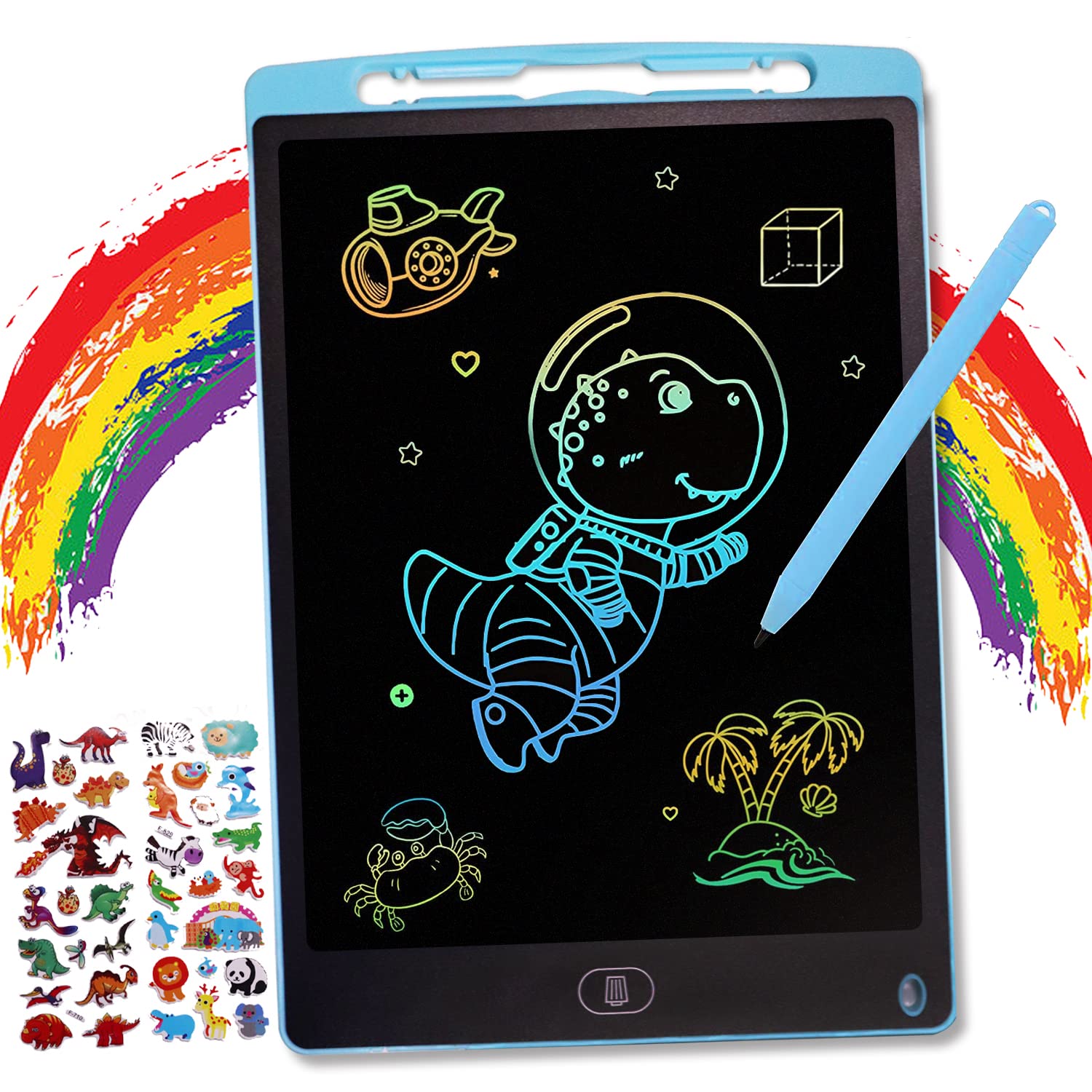 12 Inch LCD Writing Tablet for Kids, Colorful Doodle Board Drawing Pad Gifts for Boys and Girls, Erasable Reusable Drawing Tablet for Toddlers, Educational Learning Toy for 3-8 Years Old
