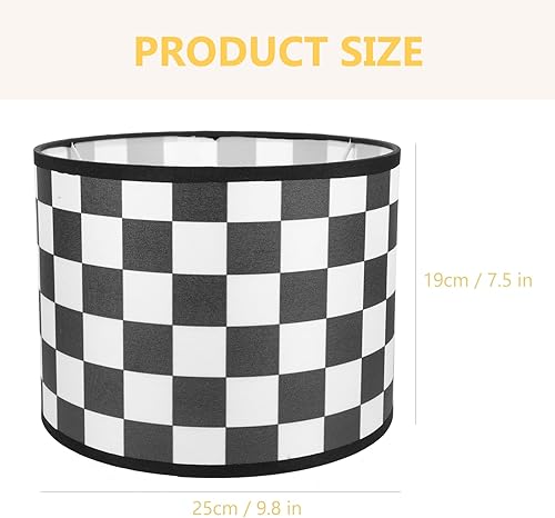 Miniatura 2 de Veemoon Pantalla de lámpara de tambor de lino, hecha a mano, pantalla retro mediana para habitación, sala de estar, decoración de oficina, pantalla