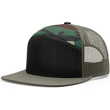 Richardson 168 168P Hat 7-Panel Trucker Cap Hi-Pro Snapback Cap Camo Hat Adjustable Baseball Hat Blank Hat Bulk Hats