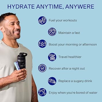 Blueshift Electrolytes - Natural Electrolytes Powder Packets, Organic Hydration Packets, Electrolyte Drink Mix Sticks with No Sugar, Single Serve Pack - Lemon Raspberry Flavor, Powder Sticks (10 Pack)