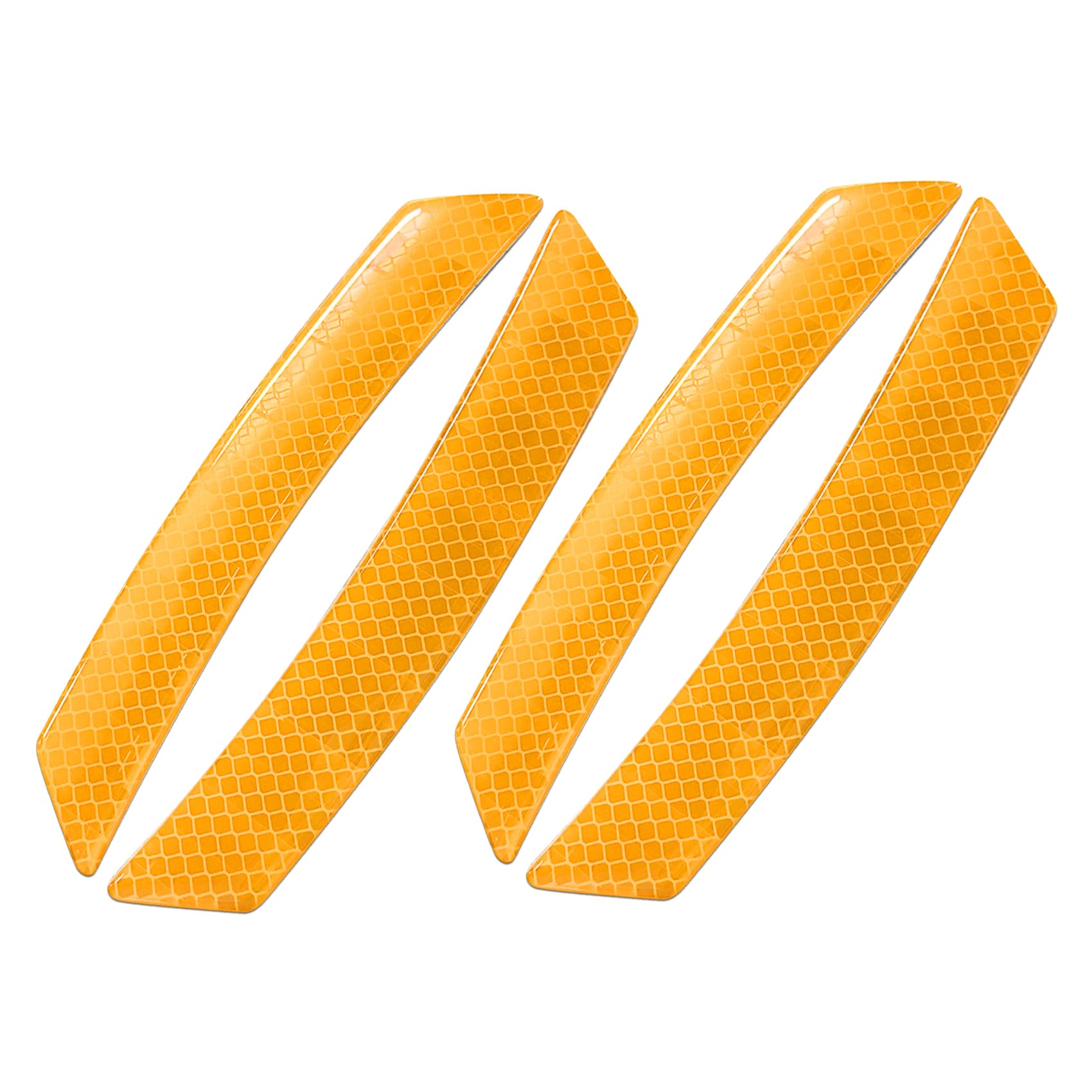 4PCS Car Reflective Trim Side Marker Stickers, Side Reflectors for Car, Anti-Collision Automatic Bumper Fender Stickers, Auto Exterior Accessories Reflector Guard Fit Cars (Yellow, 4PCS)