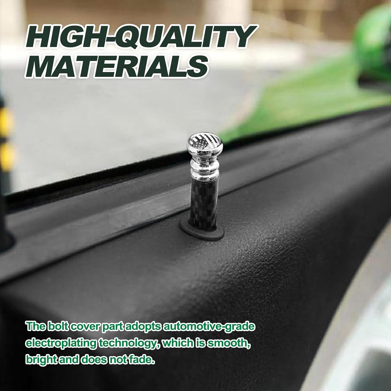 Automotive Universal 4PCS American Flag Carbon Fiber, Car Door Lock Knobs, Universal Pull Pin Covers for SUV Truck Van and RV Interior Door Lock Bolt Decoration Replacement Accessories