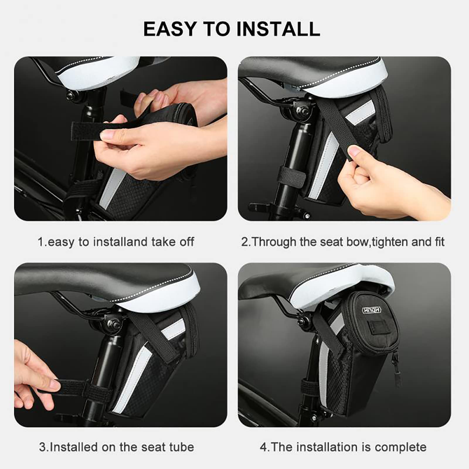 Bolsa Trasera para Cola de Bicicleta, Bolsa Impermeable para Sillín de Bicicleta, Debajo del Asiento, Paquete de Asiento de Ciclismo para Bicicletas de Carretera de Montaña