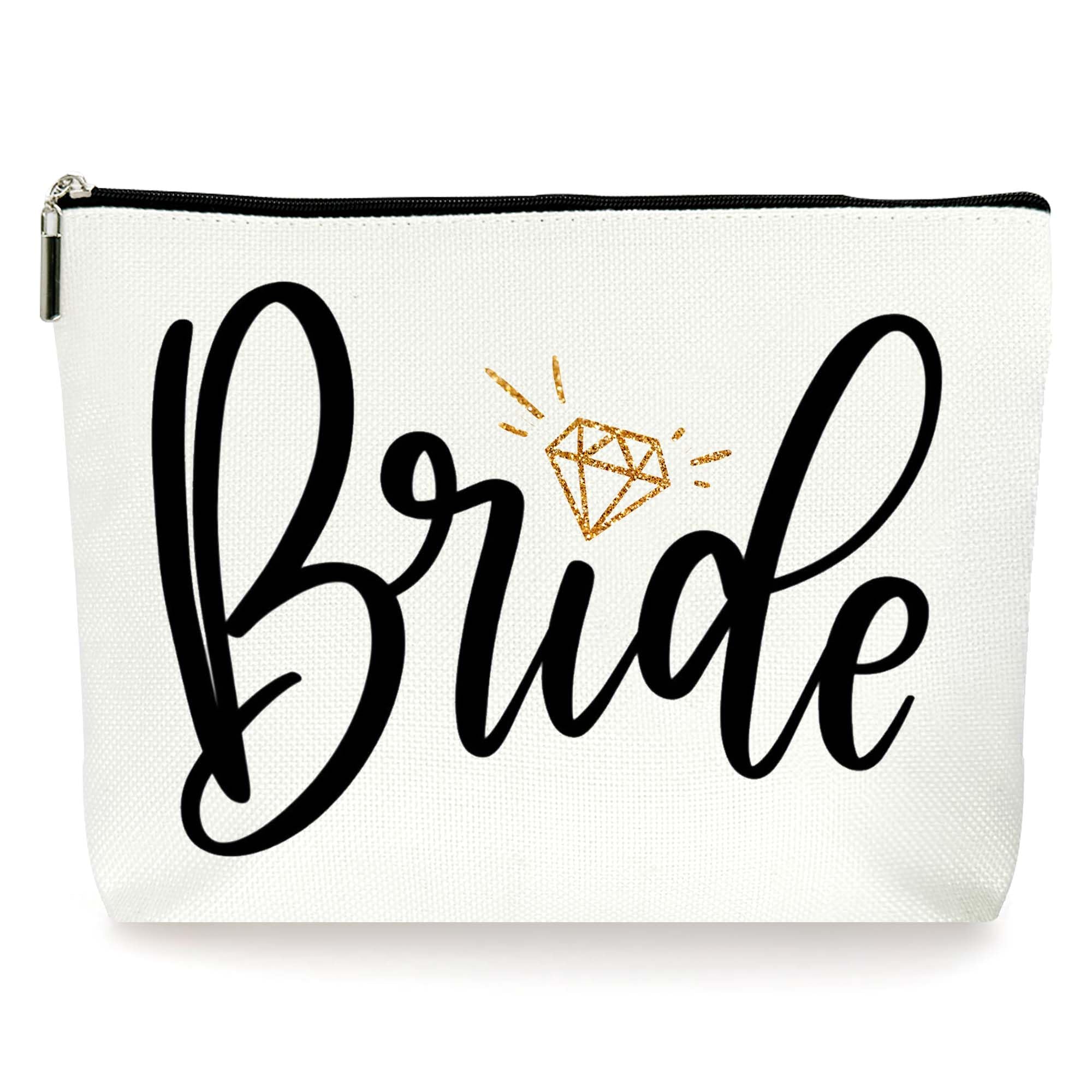 ZYQFN Bride Makeup Bag, Wedding Gifts for Bride Essentials for Wedding Day, Engaged Gifts for Her.(091)