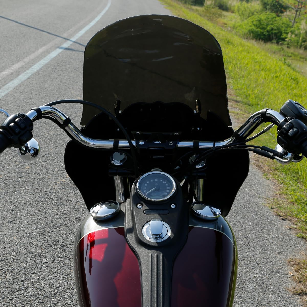 TCMT Carenatura anteriore + parabrezza da 15" adatto per Harley Dyna Street Fat Bob Wide Glide
