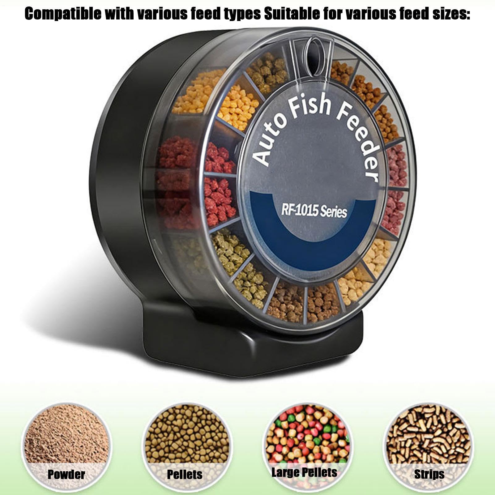 Mangeoire automatique pour poissons - Mangeoire hermétique | Mangeoire électronique pour poissons de 105 ml pour animaux domestiques en intérieur, vacances, tortues et étangs extérieurs