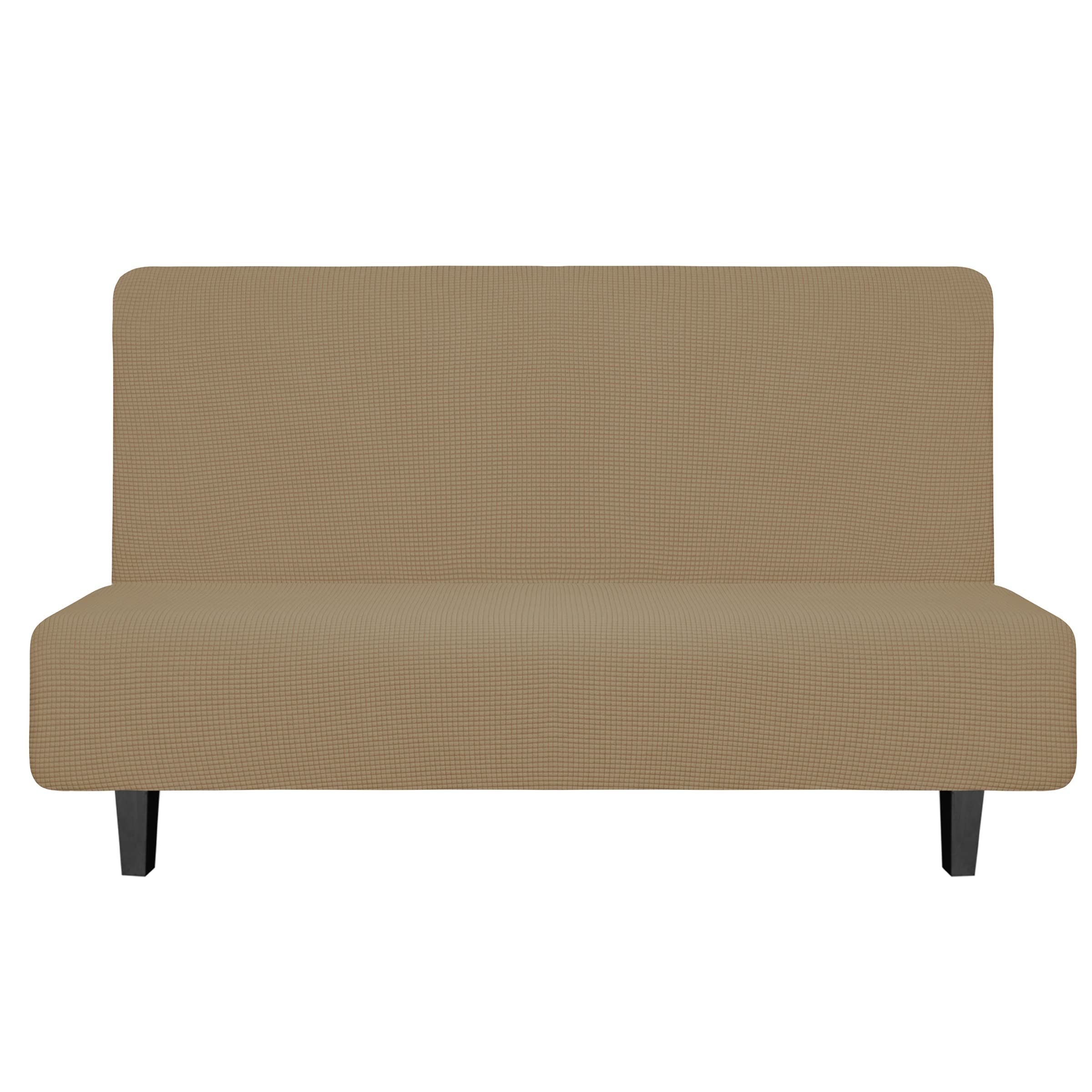 Easy-Going Stretch Medium Futon Slipcover Armless Futon Cover Tan