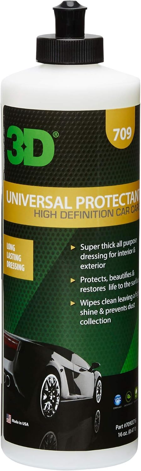 3D Universal Protectant Tire Dressing - 1 Gallon | Long Lasting, High Shine, Wipe On Tire Gloss | Non-Greasy Water Based Protectant | Made in USA | All Natural | No Harmful Chemicals: Automotive