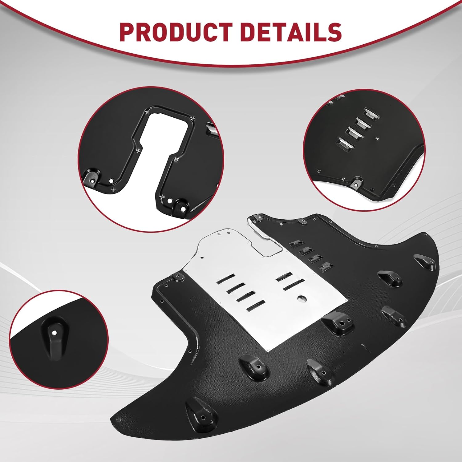 KUAFU Front Engine Splash Shield Compatible with 2016-2020 Kia Sorento EX LX S SX Limited 3.3L Replacement for KI1228152 29110C6800 Engine Under Cover w/Aluminum Pad Black