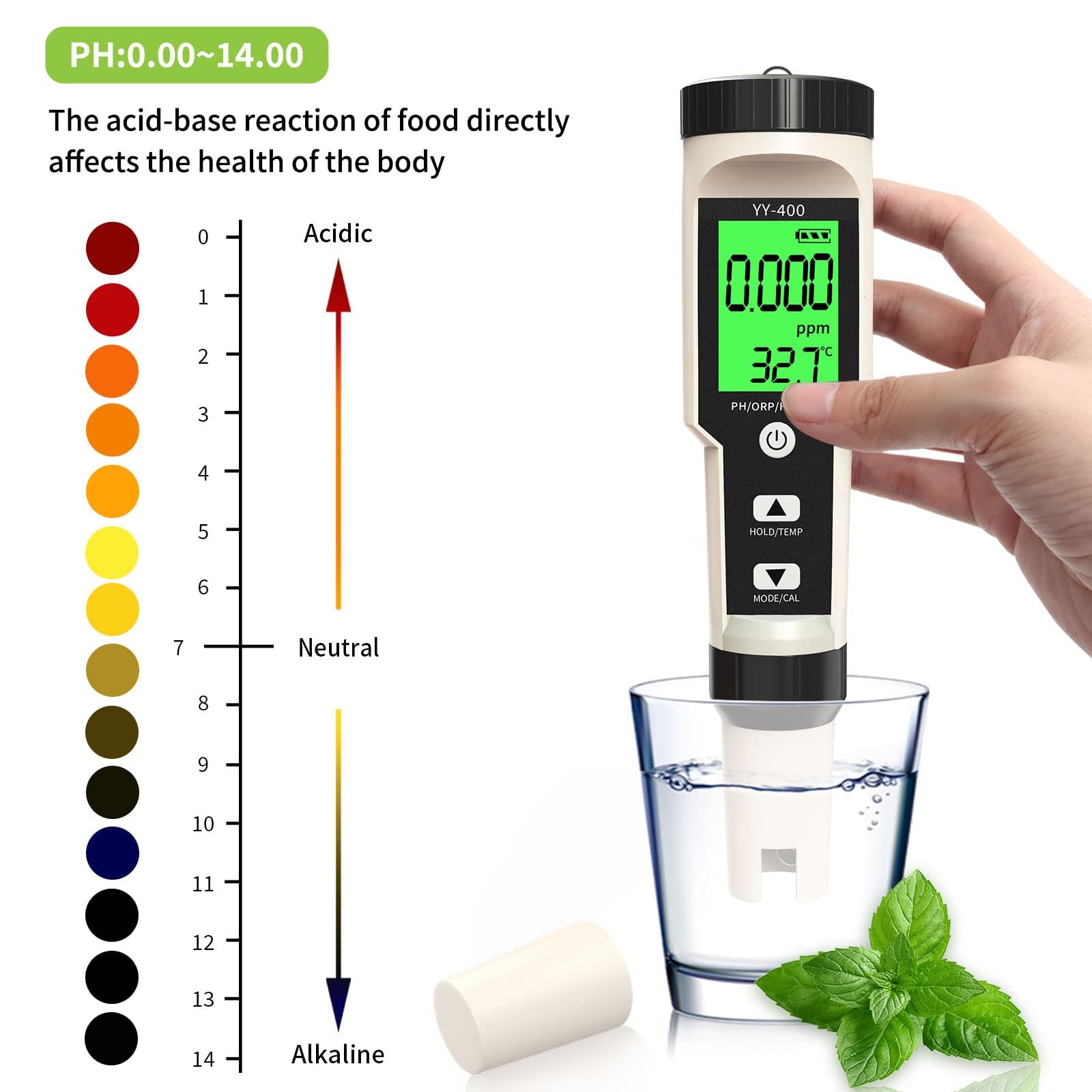 Acqua Testeur de pH 4 en 1 pH ORP H2 TEMP étanche IP67 0,01 haute précision testeur de qualité d'eau numérique avec fonction ATC