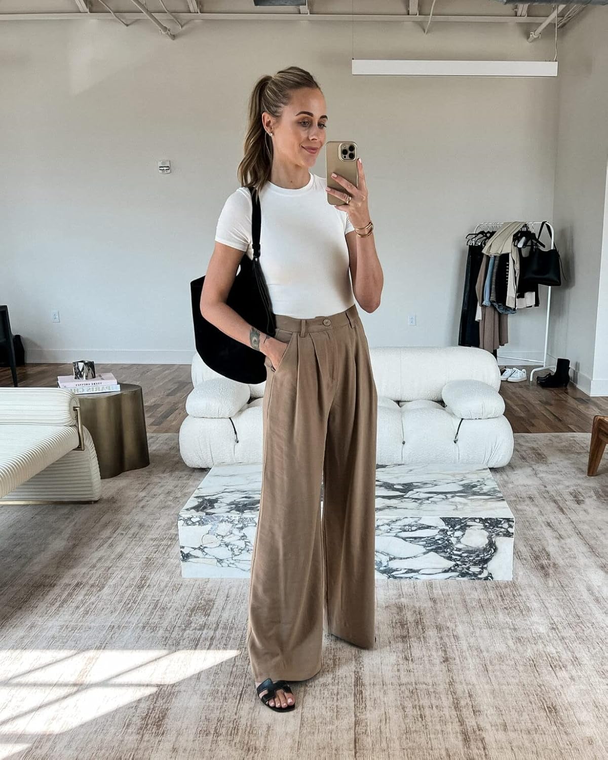 Womens Crewneck Short Sleeve Ribbed T-Shirt Slim Fit Tops Solid Basic Tee - Image 5