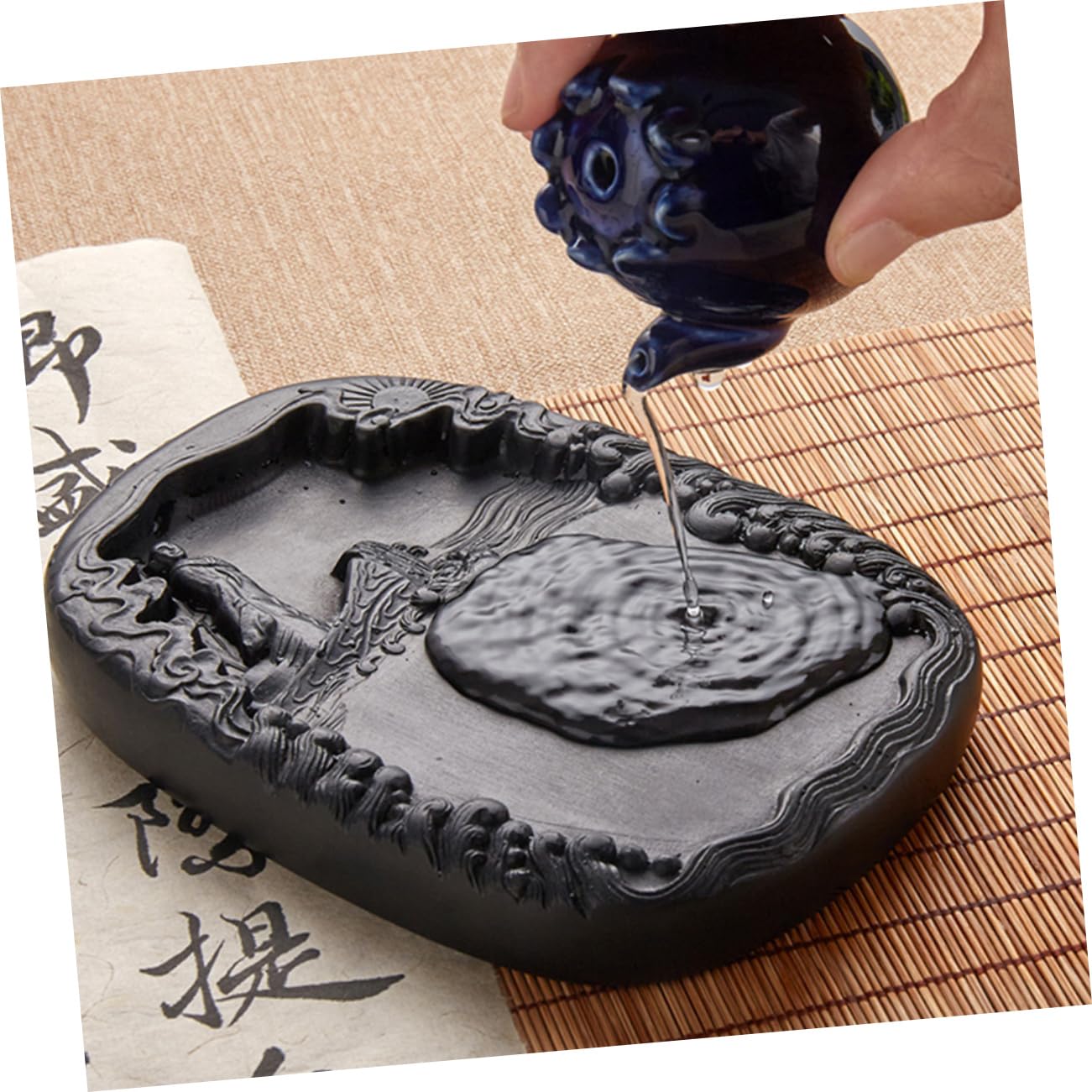 Pierre à Encre Chinoise pour Étudiants en Pierre Noire, Broie Bien L’Encre