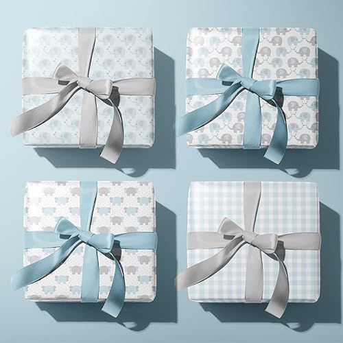 Miniatura 3 de LDGOOAEL Hojas de papel de regalo planas del 4 de julio, 12 hojas con 4 padres, papel de regalo para el Día de la Independencia, cumpleaños,