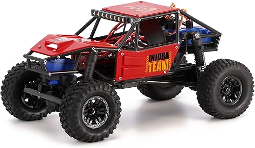 Miniatura 7 de INJORA Kit de chasis de cuerpo de carrocería de nylon Rock Tarantula Buggy para TRX4M 118 RC Crawler Upgrade (Rojo)