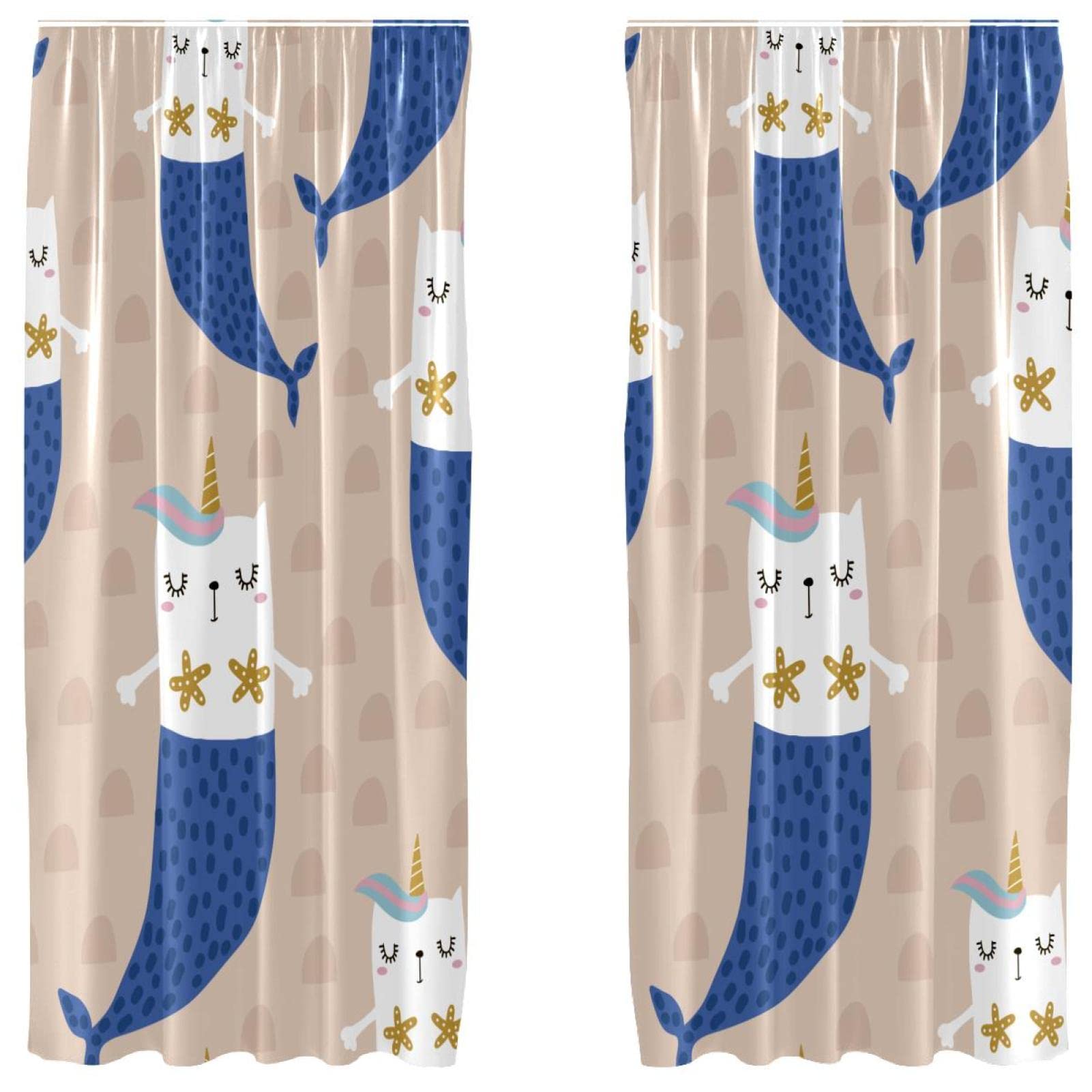 Rideaux sirène occultants (lot de 2) pour filtrer la lumière du salon et de la chambre