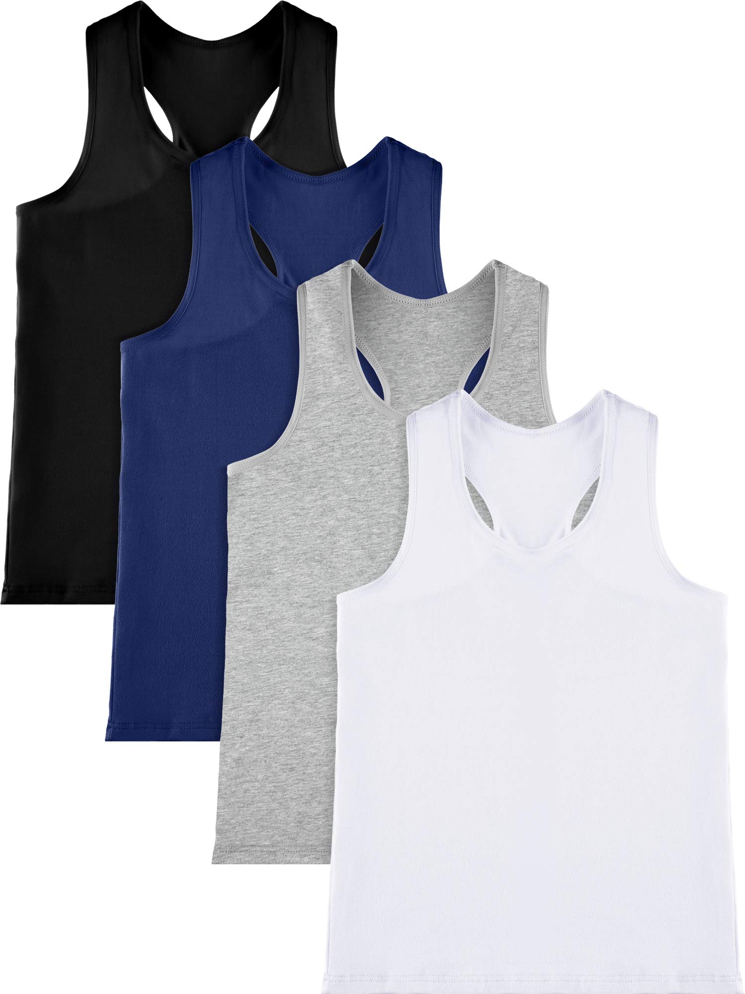 SATINIOR 4Pcs Girls Dance Crop Tops, Racerback Dance Tank