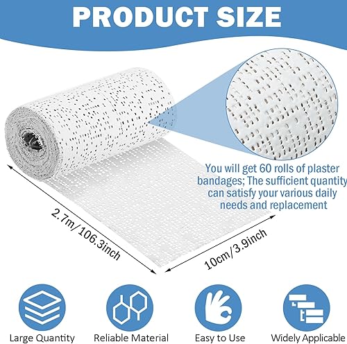 Miniatura 10 de Treela Rollos de tela de yeso, rollos de vendajes de gasa, tiras para moldes de vientre, moldes de paisaje, fabricación de máscaras, proyectos de