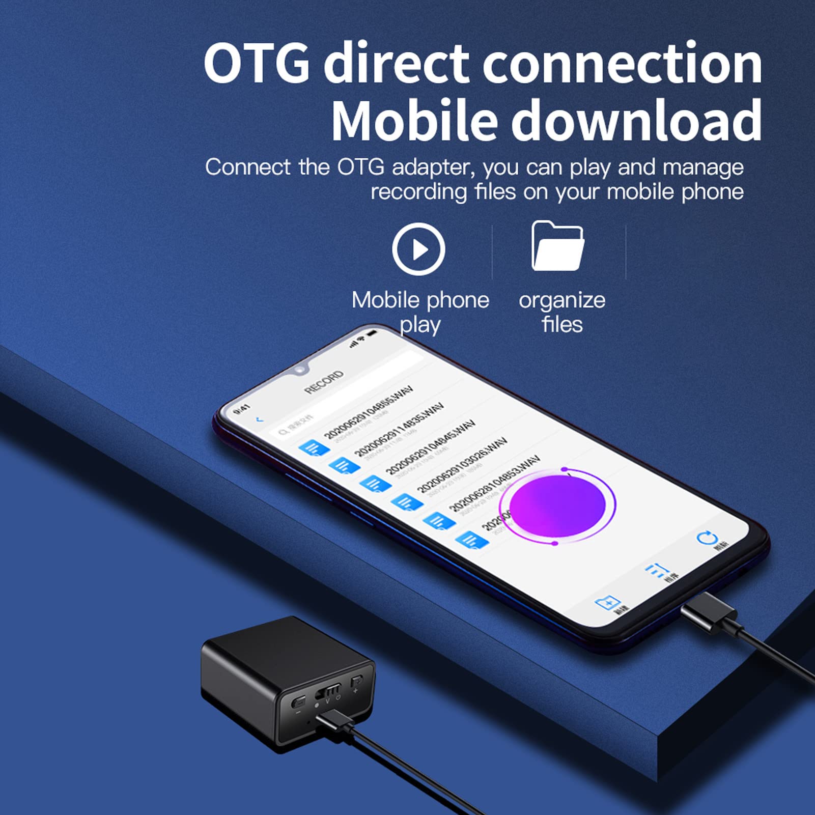 Dyktafon Cyfrowy, Profesjonalne Urządzenie do Nagrywania Dźwięku Adsorpcja Magnetyczna HD Smart Voice Aktywowany Rejestrator z baterią 110mAh o Dużej Pojemności do nagrań Bez (Neutralny angielski 32 GB)