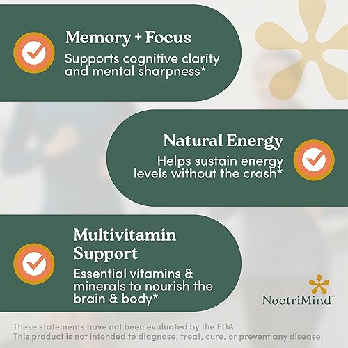 Miniatura 5 de Suplementos cerebrales para la memoria y la concentración nootrópicos con bacopa monnieri, fosfatidilserina, omega-3 DHA y más  Apoya la claridad