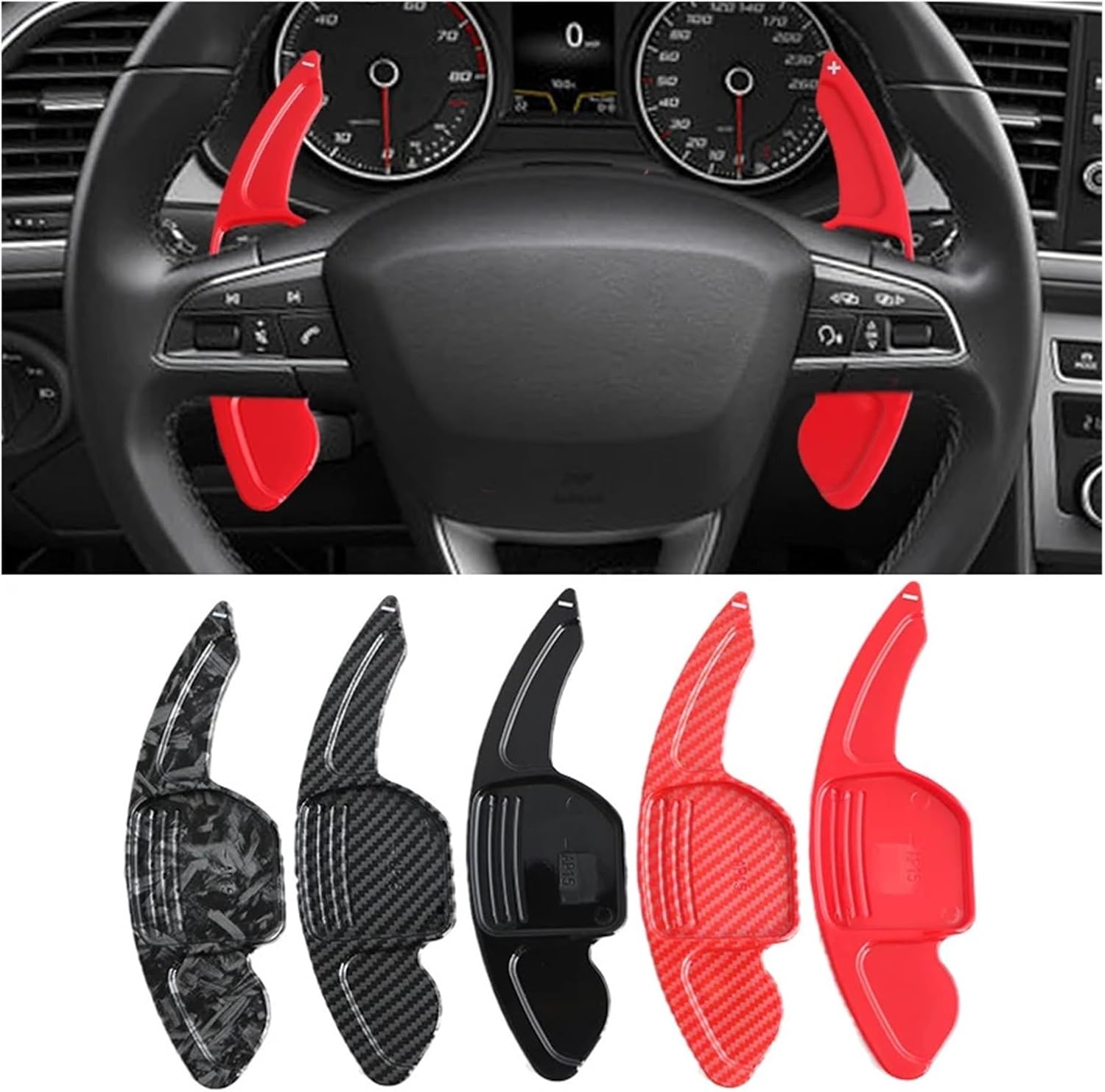 MUSM Fit for Seat Leon 4F 5F MK3 MK4 Ibiza 6F Arona Ateca Leon ST Car Steering Wheel Shift Paddle Shifter Extension(4)