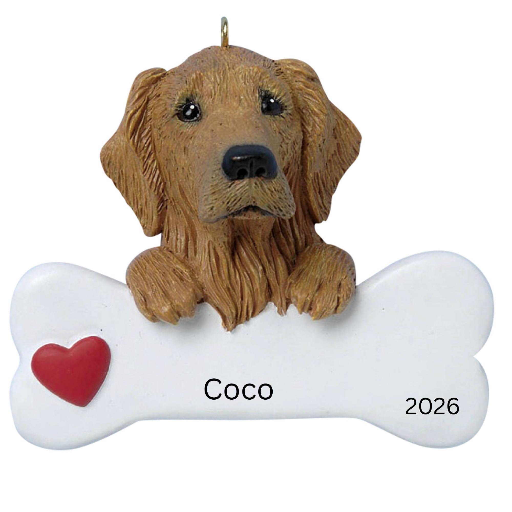 Personalised Golden Retriever Dog Christmas Tree Decoration Ornament 2026, Customised Pet Name Xmas Holiday Decor, Custom Puppy Keepsake
